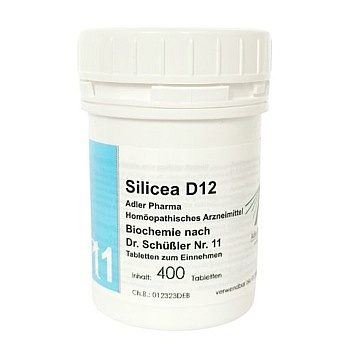 Schüßler Salz Adler Pharma Nr. 11 Silicea D12 (Salz der Struktur Bindegewebes, der Haut, Haare und Nägel) - 400 Stück