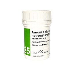 Schüßler Salz Adler Pharma Nr. 25 Aurum chloratum natronatum D12 (Salz des Tag- und Nachtrhythmus) - 200 Stück