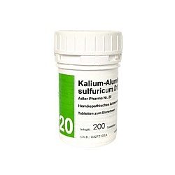Schüßler Salz Adler Pharma Nr. 20 Kalium aluminium sulfuricum D12 (Salz für einen stabilen Flüssigkeitshaushalt) - 200 Stück